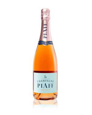 Bottle of Champagne Rose brut. Front facing image of bottle. 